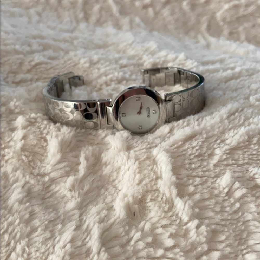 Coach watch silver with diamonds